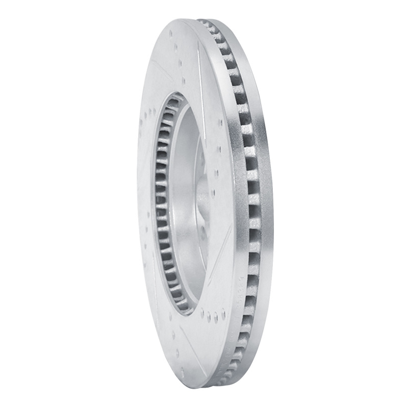 Toyota HiAce Brake Rotor (1) - Front Left - R1 Concepts - Drilled & Slotted - Silver - `06-`19